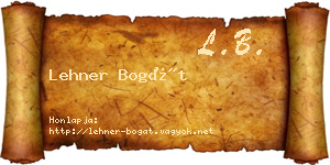 Lehner Bogát névjegykártya